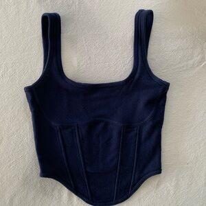 Victorias Secret corset tank. Navy blue, size small, excellent condition!